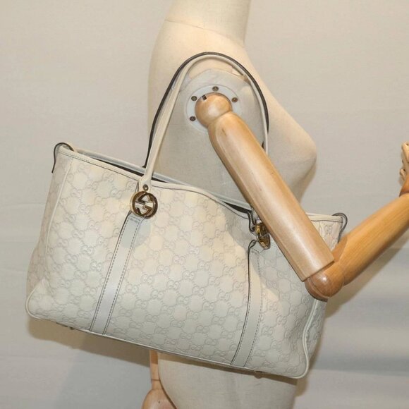 GUCCI GG Canvas Guccissima GG Twins Tote Bag White - Picture 1 of 16